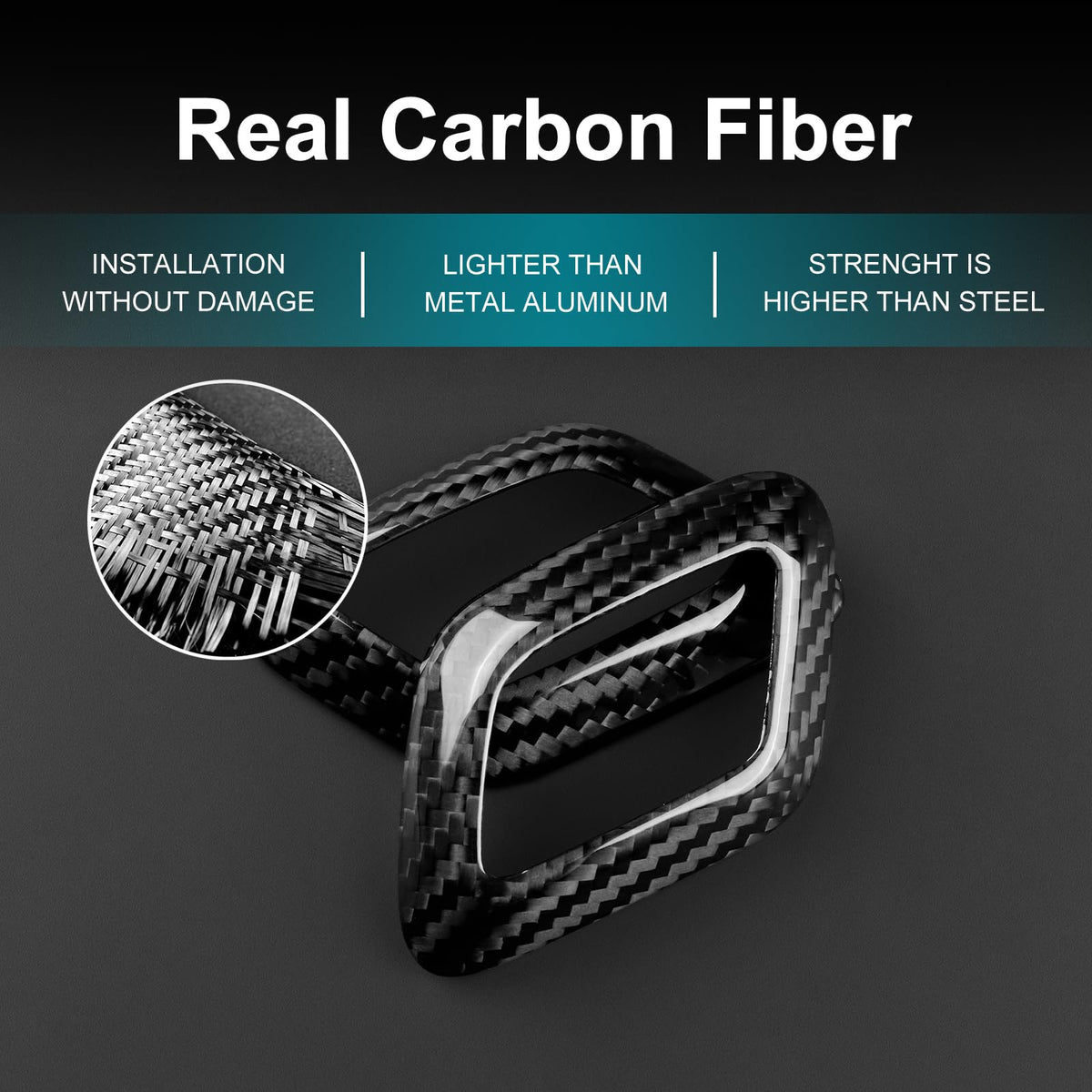 AIRSPEED for Ford F150 Carbon Fiber Gear Shift Knob Cover, Carbon Gear Head Interior Trim Accessory - detail view 5