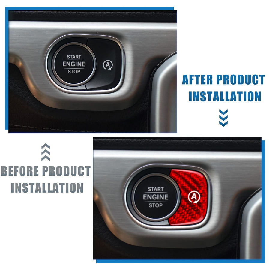 AIRSPEED Carbon Fiber Engine Start Switch Decorative Interior Sticker for Mercedes-Benz A-Class W177, GLE W167, G-Class W464 & GLS X167