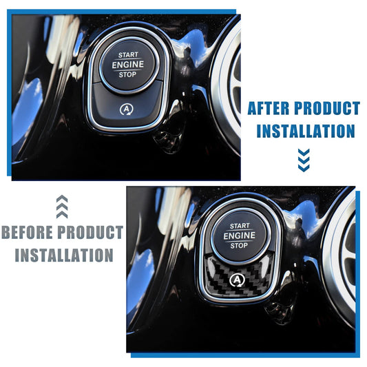 AIRSPEED Carbon Fiber Engine Start/Stop Button Sticker for Mercedes-Benz A-Class W177, GLB X247 & CLA AMG W247 - product view
