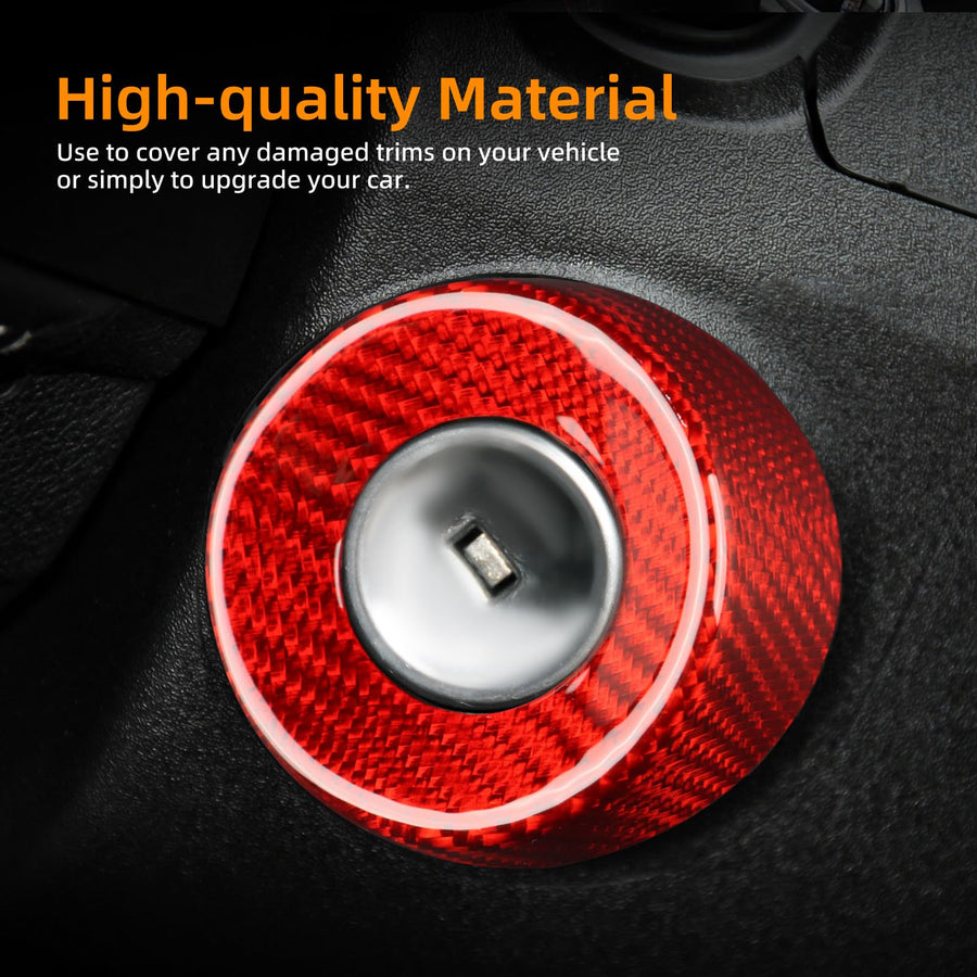 AIRSPEED Carbon Fiber Ignition Key Ring Interior Decorative Sticker for 2010-2015 Chevrolet Camaro
