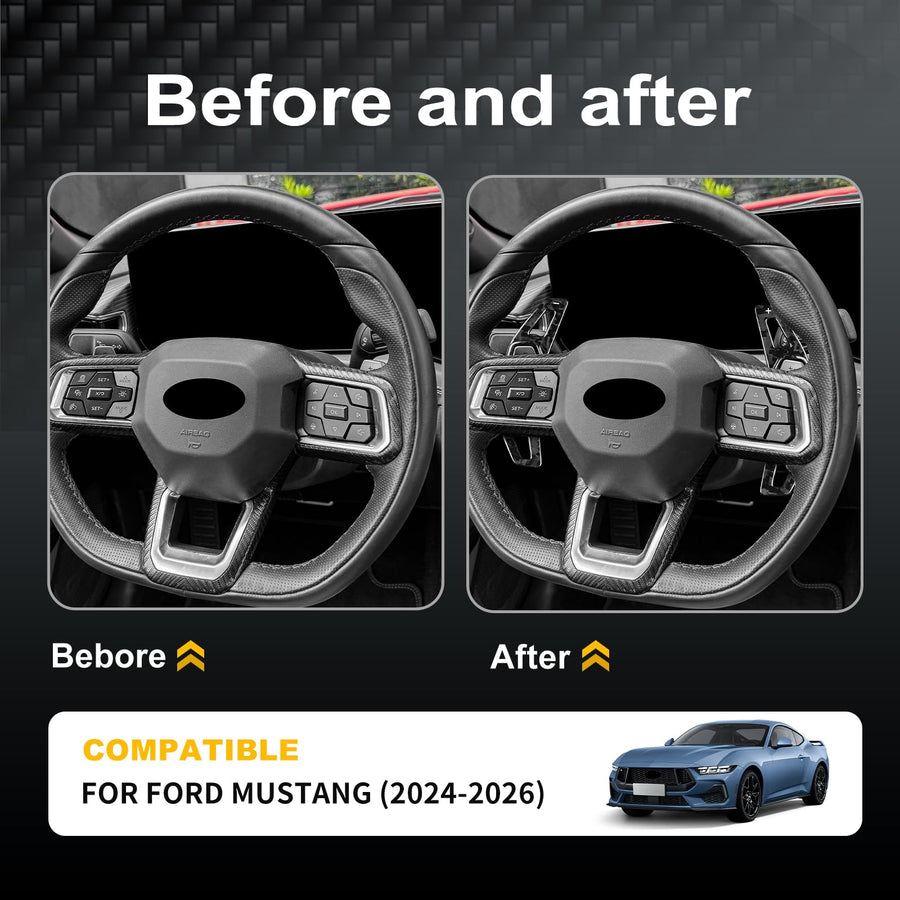 AIRSPEED 2-Piece Hard Carbon Fiber DSG Paddle Shifter Extensions for 2024-2026 Ford Mustang