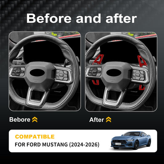 AIRSPEED 2-Piece Hard Carbon Fiber DSG Paddle Shifter Extensions for 2024-2026 Ford Mustang - product view