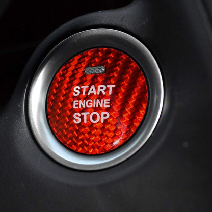 AIRSPEED Carbon Fiber Car Engine Start Button Sticker Interior Trim for Mazda Axela Atenza CX-3 CX-4 CX-5 CX-8 MX-5 Accessories (Red) - detail view