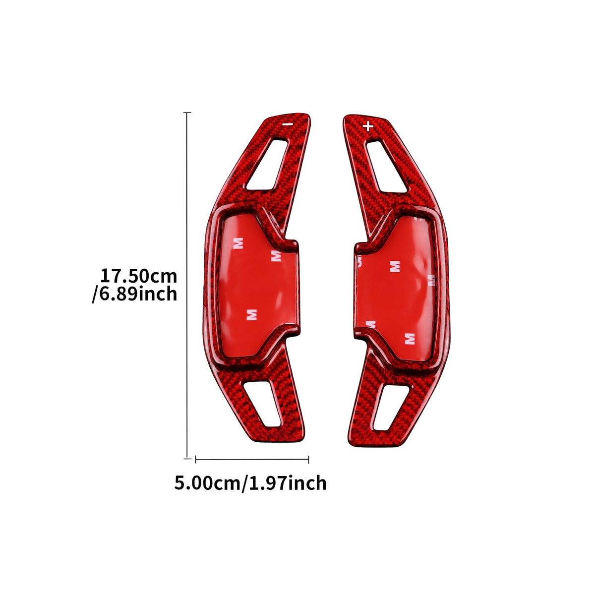 AIRSPEED 2-Piece Hard Carbon Fiber DSG Paddle Shifter Extensions for 2024-2026 Ford Mustang - detail view
