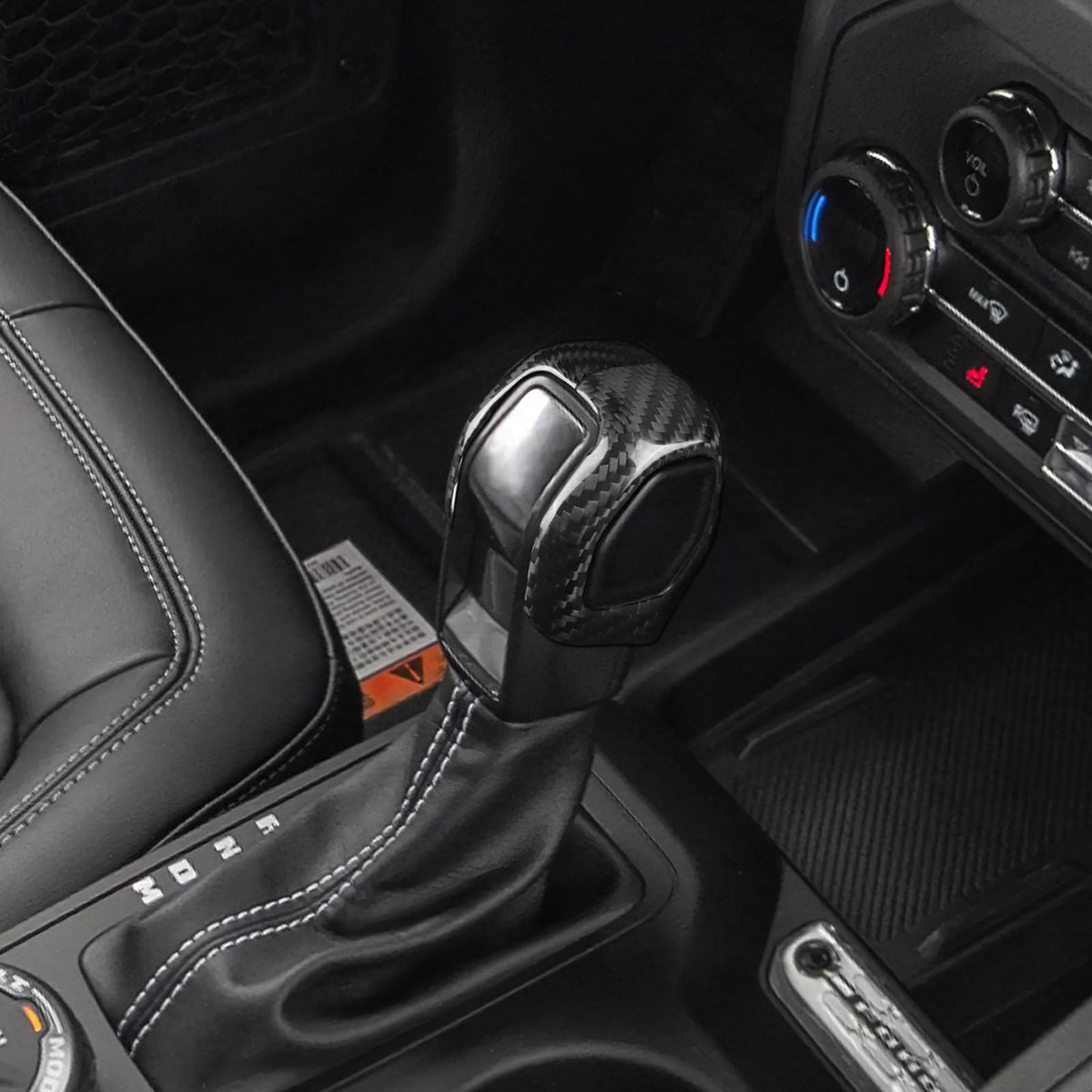 AIRSPEED Hard Carbon Fiber Gear Shift Knob Cover for 2021-2026 Ford Fiesta - detail view