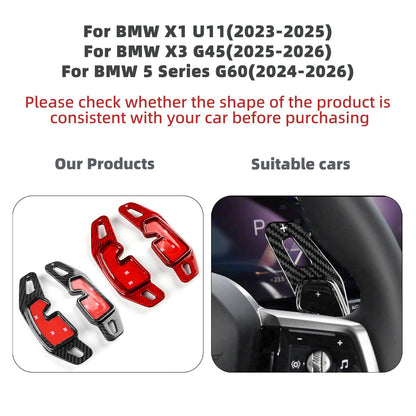 AIRSPEED 2-Piece Hard Carbon Fiber DSG Paddle Shifter Extensions for BMW X1 U11 (2023-2025), X3 G45 (2025-2026) & 5 Series G60 (2024-2026) - detail view 3
