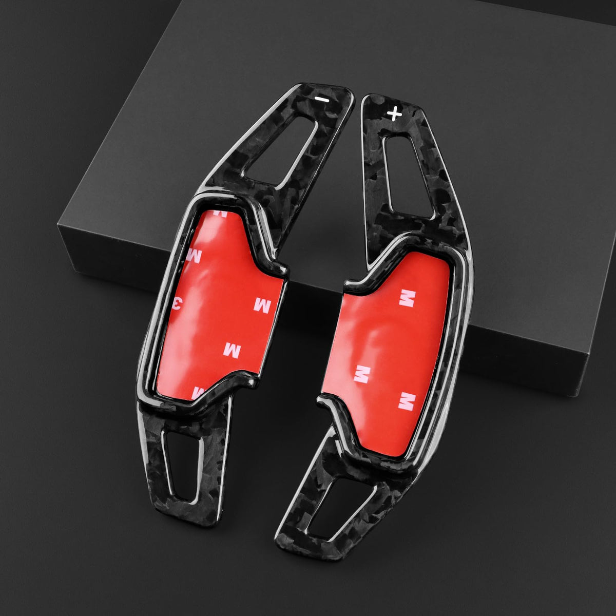AIRSPEED 2-Piece Hard Carbon Fiber DSG Paddle Shifter Extensions for 2024-2026 Ford Mustang - detail view 3