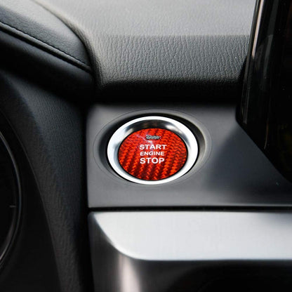 AIRSPEED Carbon Fiber Car Engine Start Button Sticker Interior Trim for Mazda Axela Atenza CX-3 CX-4 CX-5 CX-8 MX-5 Accessories (Red) - detail view 3
