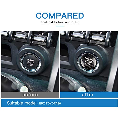 AIRSPEED Carbon Fiber Car Engine Start Button Sticker Interior Trim Decorative Decal for Subaru BRZ Toyota 86 Accessories (Black) - detail view 3