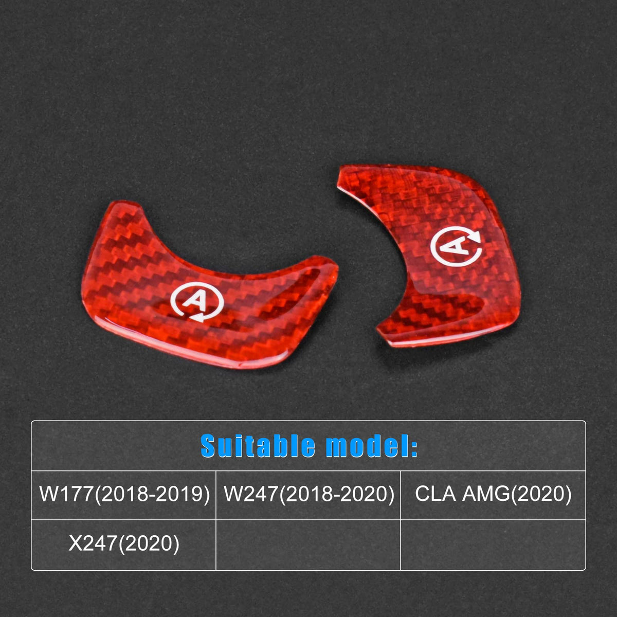 AIRSPEED Carbon Fiber Engine Start/Stop Button Sticker for Mercedes-Benz A-Class W177, GLB X247 & CLA AMG W247 (Red) - detail view 4