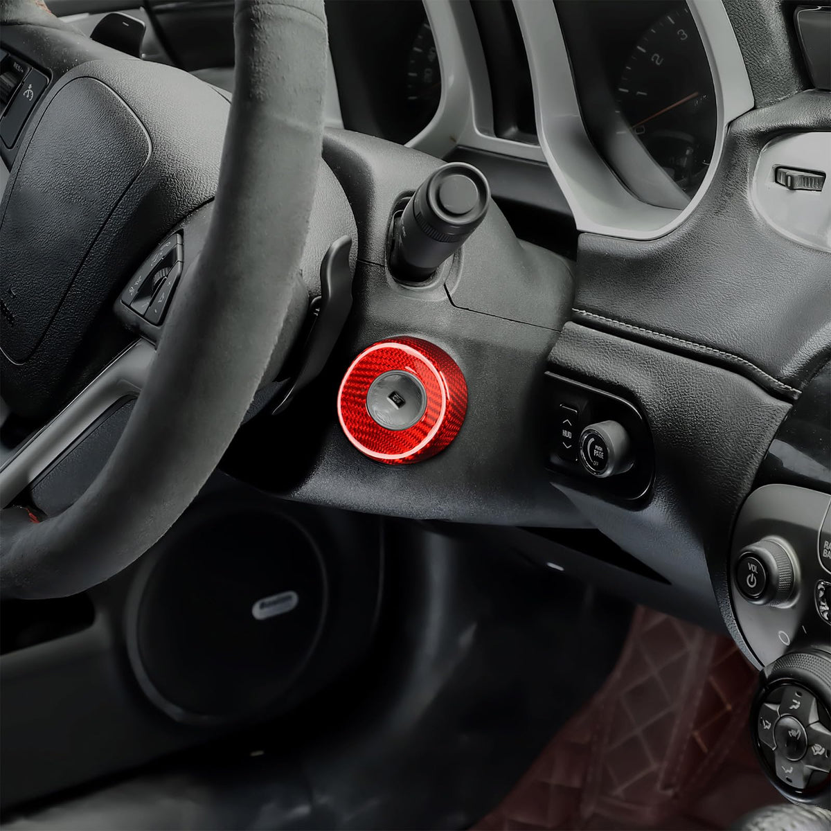 AIRSPEED Carbon Fiber Ignition Key Ring Interior Decorative Sticker for 2010-2015 Chevrolet Camaro - detail view 4