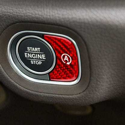 AIRSPEED Carbon Fiber Engine Start Switch Decorative Interior Sticker for Mercedes-Benz A-Class W177, GLE W167, G-Class W464 & GLS X167 - detail view 6