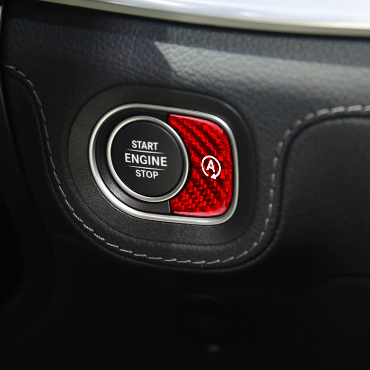 AIRSPEED Carbon Fiber Engine Start Switch Decorative Interior Sticker for Mercedes-Benz A-Class W177, GLE W167, G-Class W464 & GLS X167 - detail view 7