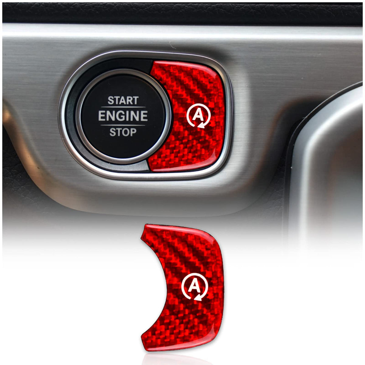 AIRSPEED Carbon Fiber Engine Start Switch Decorative Interior Sticker for Mercedes-Benz A-Class W177, GLE W167, G-Class W464 & GLS X167 - detail view 8