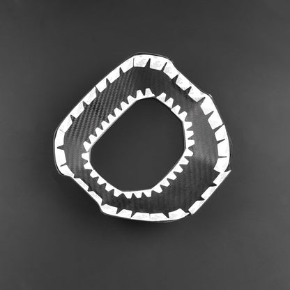 AIRSPEED Hard Carbon Fiber Steering Wheel Panel Trim for 2024-2027 Ford Mustang (Black) - detail view 7