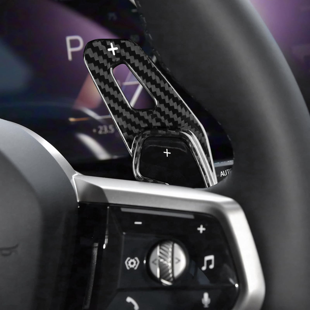 AIRSPEED 2-Piece Hard Carbon Fiber DSG Paddle Shifter Extensions for BMW X1 U11 (2023-2025), X3 G45 (2025-2026) & 5 Series G60 (2024-2026) - detail view 8