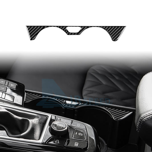 For Kia Sportage 2022-2025 Car Center Water Cup Frame Sticker Black Carbon Fiber - product view
