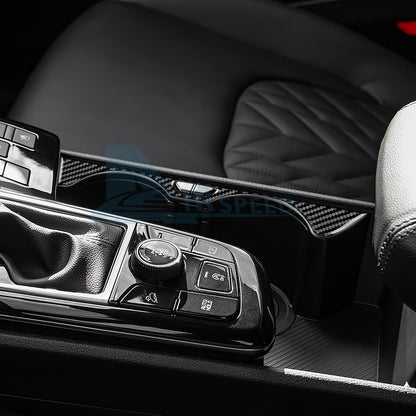 For Kia Sportage 2022-2025 Car Center Water Cup Frame Sticker Black Carbon Fiber - detail view 4