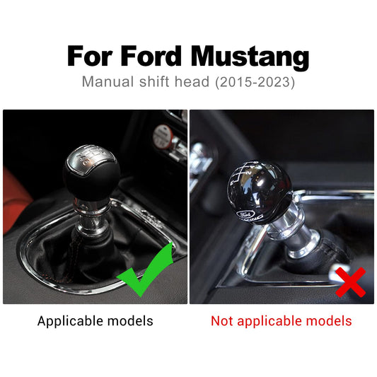 AIRSPEED Carbon Fiber Gear Shift Knob Cover for 2015-2023 Ford Mustang Manual (Red) - product view