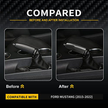 AIRSPEED Carbon Fiber Handbrake Handle Cover for 2015-2022 Ford Mustang
