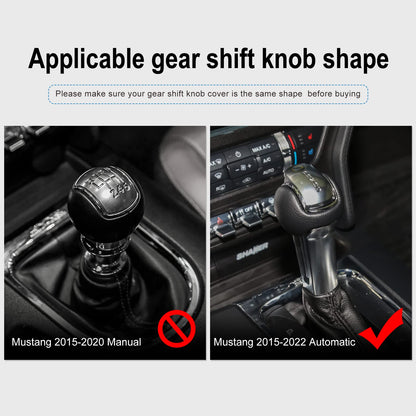 AIRSPEED Carbon Fiber Gear Shift Knob Cover and Interior Trim for 2015-2020 Ford Mustang (Red) - product view