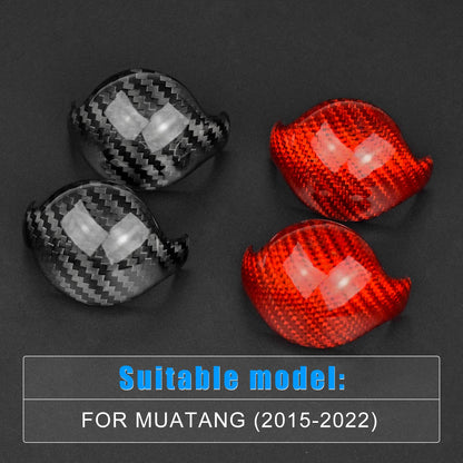 AIRSPEED Carbon Fiber Gear Shift Knob Cover and Interior Trim for 2015-2020 Ford Mustang (Red) - detail view
