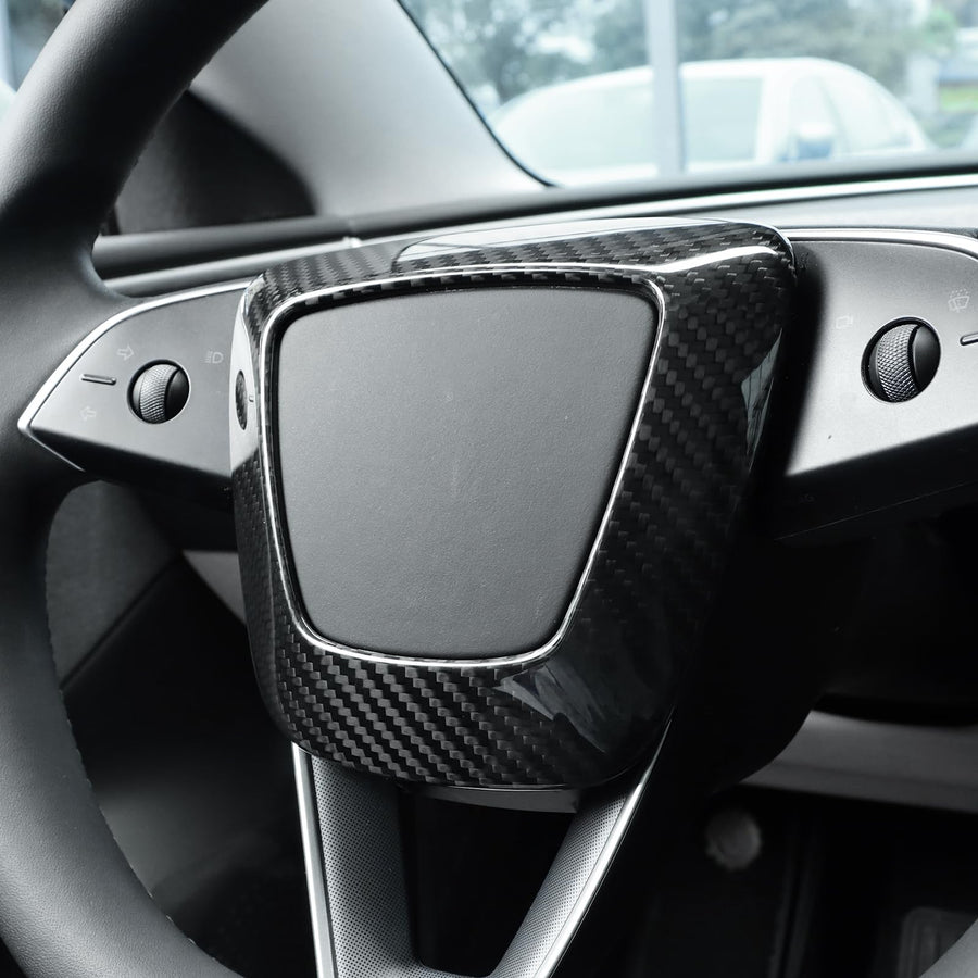 AIRSPEED Carbon Fiber Airbag Cover Decorative Sticker for 2024 Tesla Model 3 Highland
