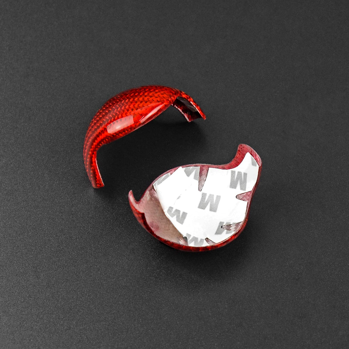 AIRSPEED Carbon Fiber Gear Shift Knob Cover and Interior Trim for 2015-2020 Ford Mustang (Red) - detail view 6