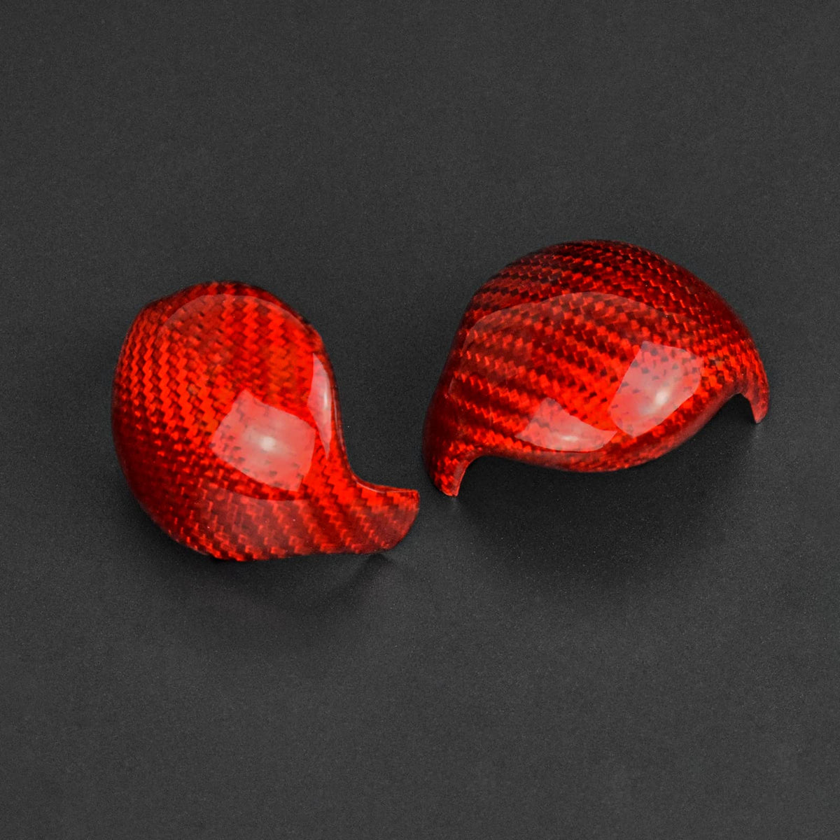 AIRSPEED Carbon Fiber Gear Shift Knob Cover and Interior Trim for 2015-2020 Ford Mustang (Red) - detail view 7