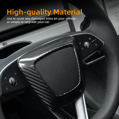 AIRSPEED Carbon Fiber Airbag Cover Decorative Sticker for 2024 Tesla Model 3 Highland - detail view 4