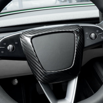 AIRSPEED Carbon Fiber Airbag Cover Decorative Sticker for 2024 Tesla Model 3 Highland - detail view 5