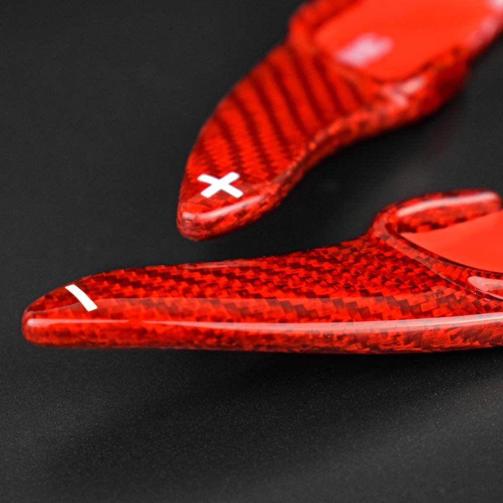 AIRSPEED Hard Carbon Fiber Steering Wheel Paddles for Mazda Atenza Paddles(2014-2020) Decor Interior Center Console Car Accessories Red - detail view 4