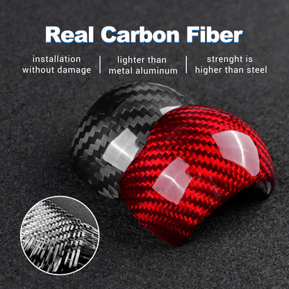 AIRSPEED Carbon Fiber Gear Shift Knob Cover for 2015-2023 Ford Mustang Manual (Red) - detail view 6
