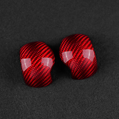 AIRSPEED Carbon Fiber Gear Shift Knob Cover for 2015-2023 Ford Mustang Manual (Red) - detail view 7