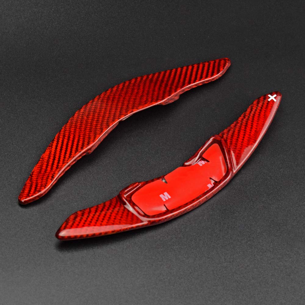 AIRSPEED Hard Carbon Fiber Steering Wheel Paddles for Subaru BRZ Paddles(2012-2017) Decor Interior Center Console Car Accessories Red - detail view