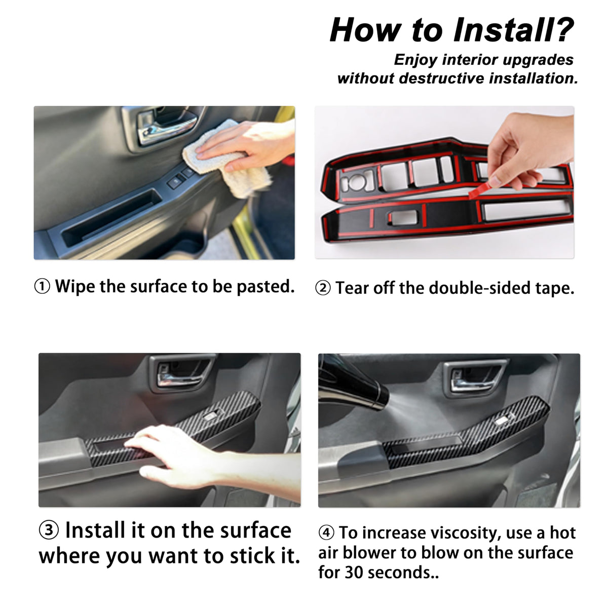 AIRSPEED Covers for Subaru BRZ GR86 WRX (2021-2023), Real Hard Carbon Fiber Car Accessories Panel, Black - detail view 4