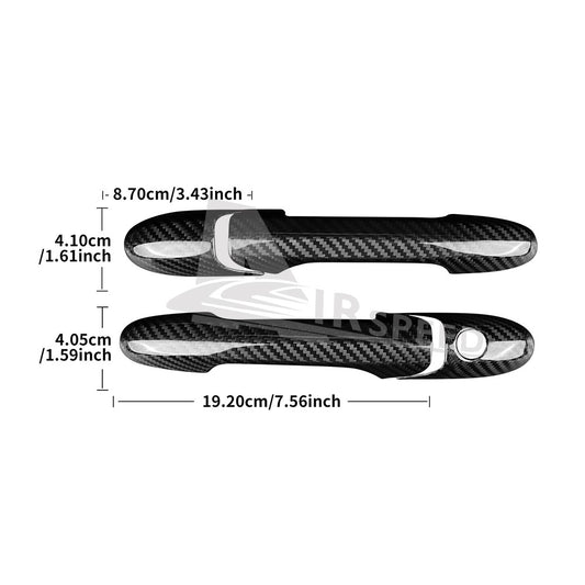 Carbon Fiber Exterior Door Handle Cover For FIAT 500 08-23 Abarth 595 595C 12-23 - detail view