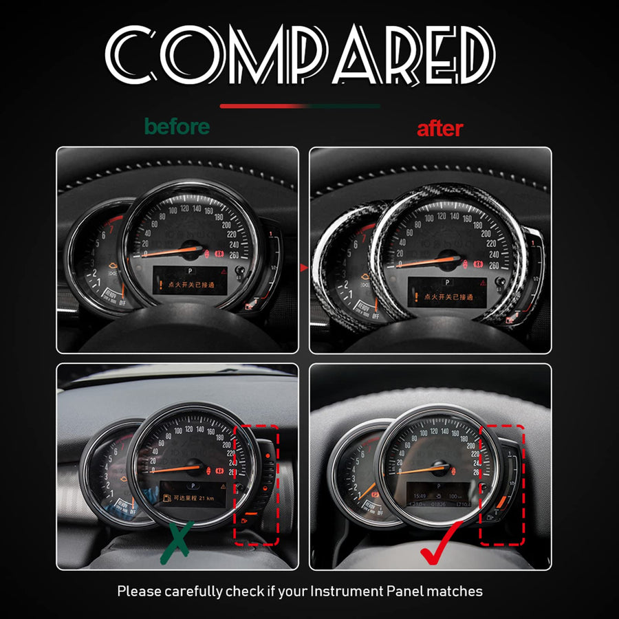 AIRSPEED Carbon Fiber Center Gauge Cluster Frame Sticker for MINI Cooper Clubman F54, F55, F56, F57, F60 & Countryman