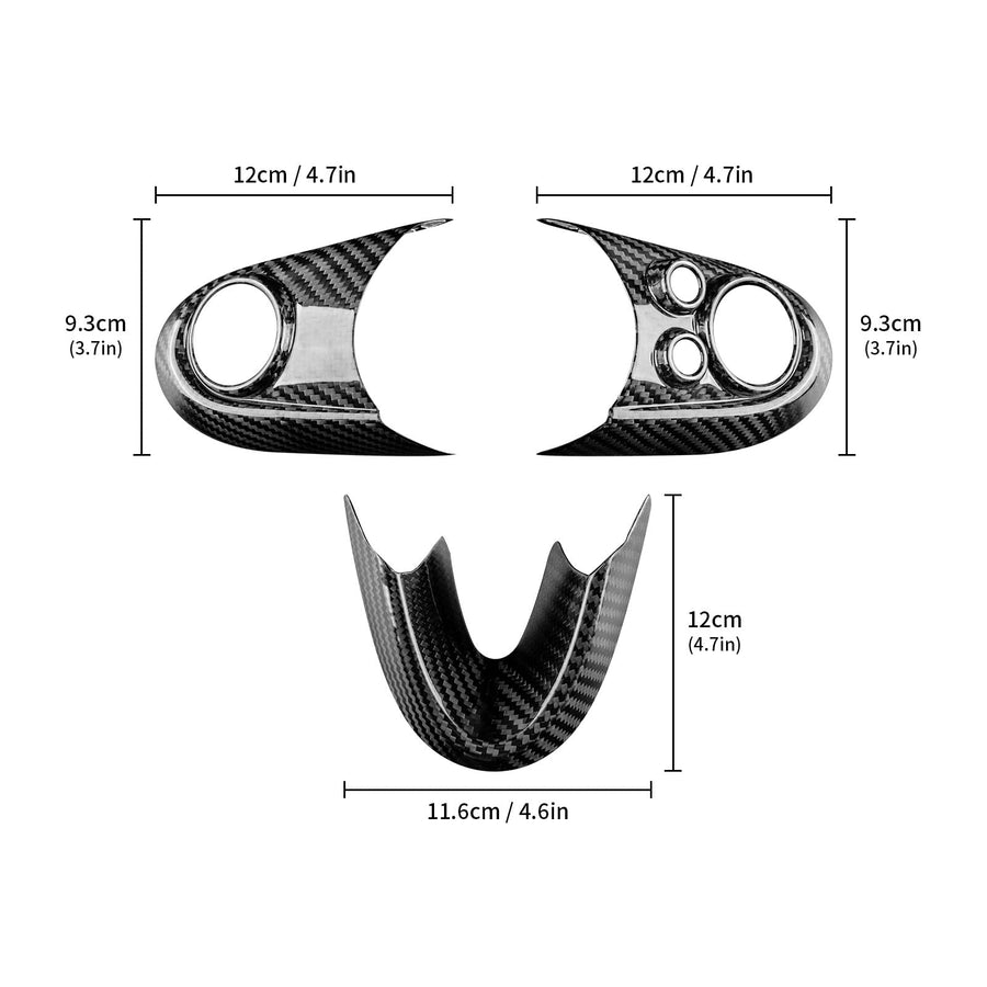 AIRSPEED Carbon Fiber Car Steering Wheel Button Stickers for Mini Cooper Clubman F54 F55 F56 F60 Countryman Cabrio F57 Accessories, General Version