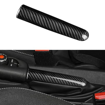 AIRSPEED Handbrake Cap Handle Lever Cover for MINI Cooper F55 F56 (2014-2023), Hard Carbon Fiber Sticker for F57 (2017-2023), Tailgate Frame Protection Cover Decor Accessories, Black