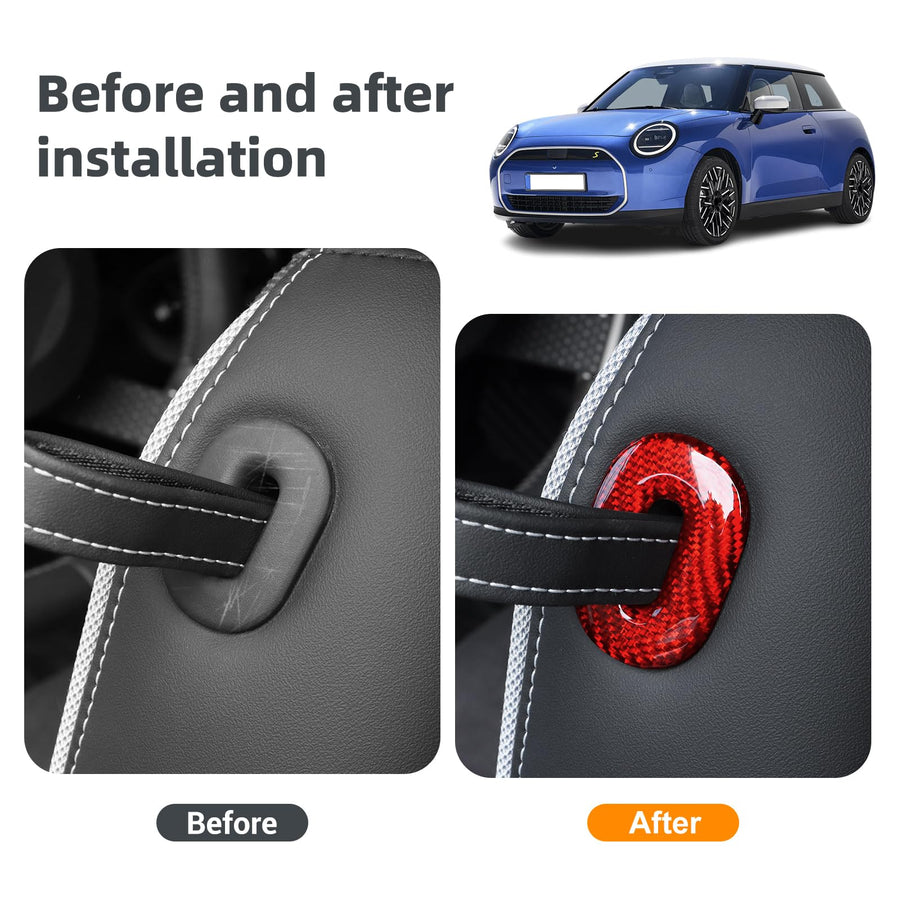 AIRSPEED Carbon Fiber Rear Seat Handle Frame Decorative Sticker for MINI Cooper J01 EV E/SE (2024-2025)