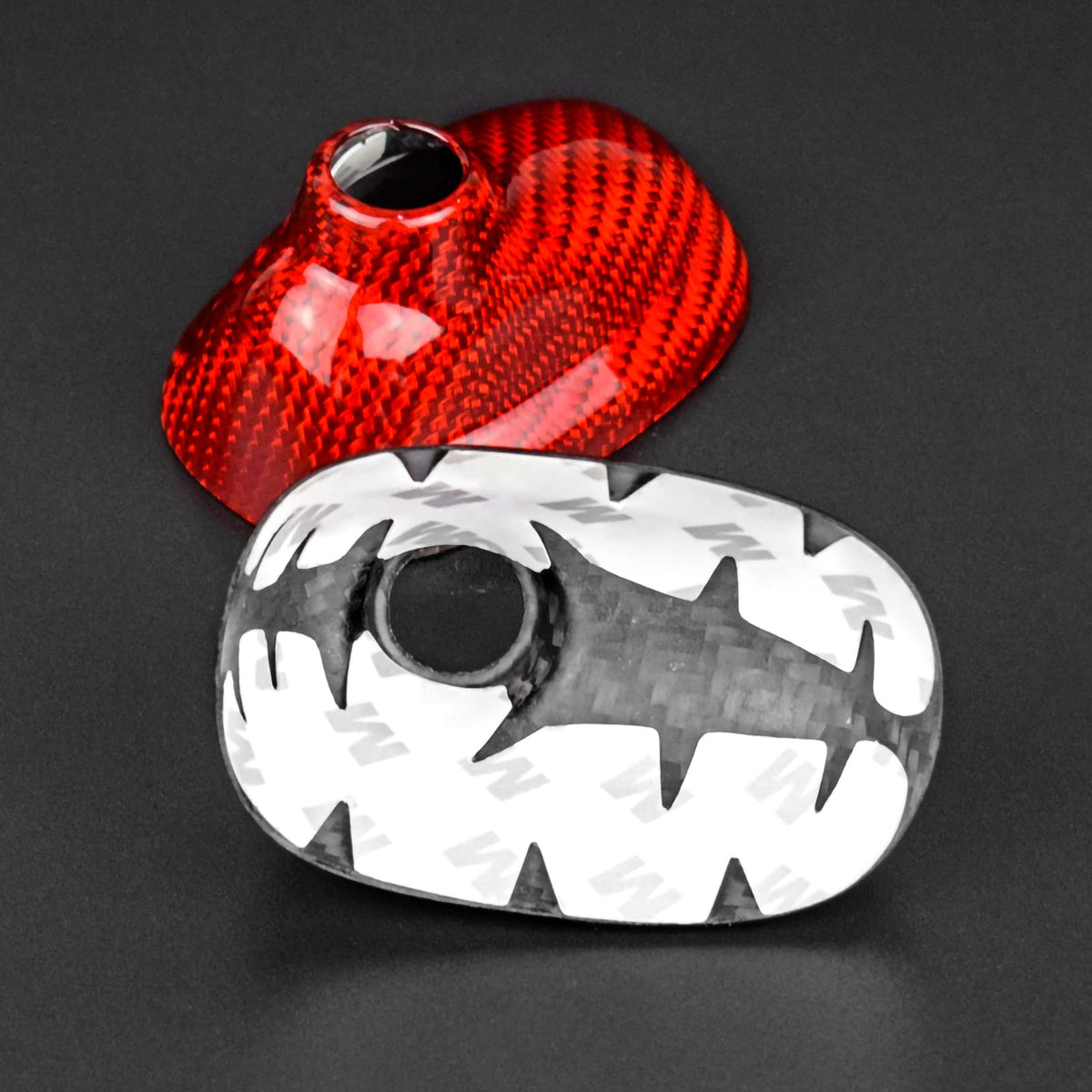 AIRSPEED Carbon Fiber Shark Fin Antenna Cover Sticker for MINI Cooper R55 (2007-2014) & R56 (2006-2013) (Red) - detail view