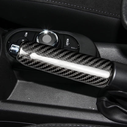 AIRSPEED Carbon Fiber Handbrake Handle Cover for MINI Cooper F55, F56 & F57 Hatchback (2013-2022) - detail view 3
