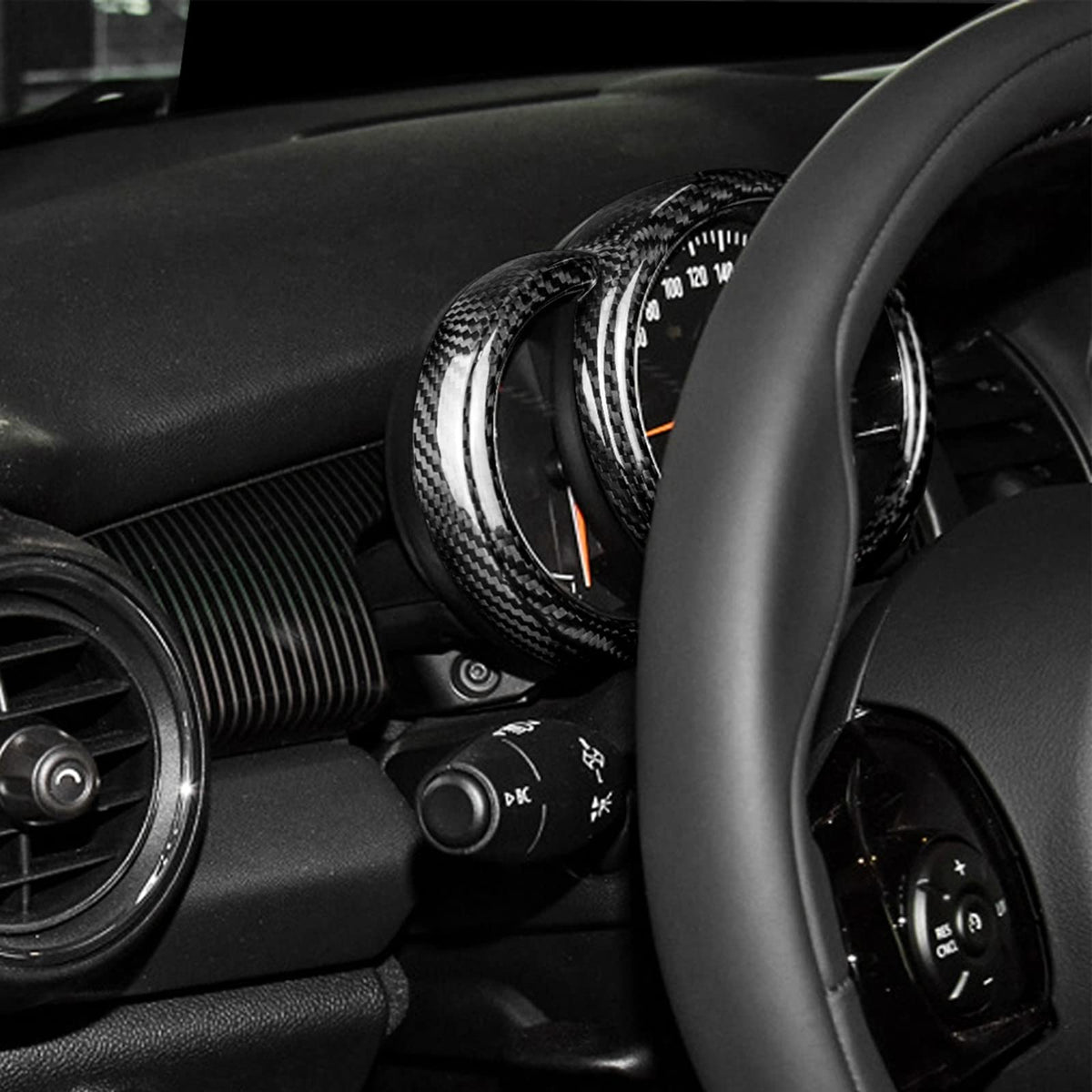 AIRSPEED Carbon Fiber Center Gauge Cluster Frame Sticker for MINI Cooper Clubman F54, F55, F56, F57, F60 & Countryman - detail view 3