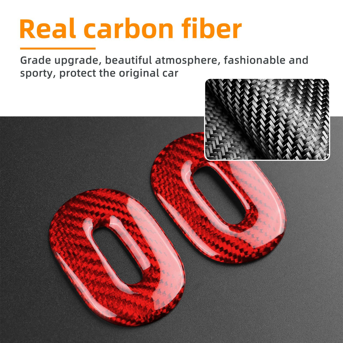 AIRSPEED Carbon Fiber Rear Seat Handle Frame Decorative Sticker for MINI Cooper J01 EV E/SE (2024-2025) - detail view