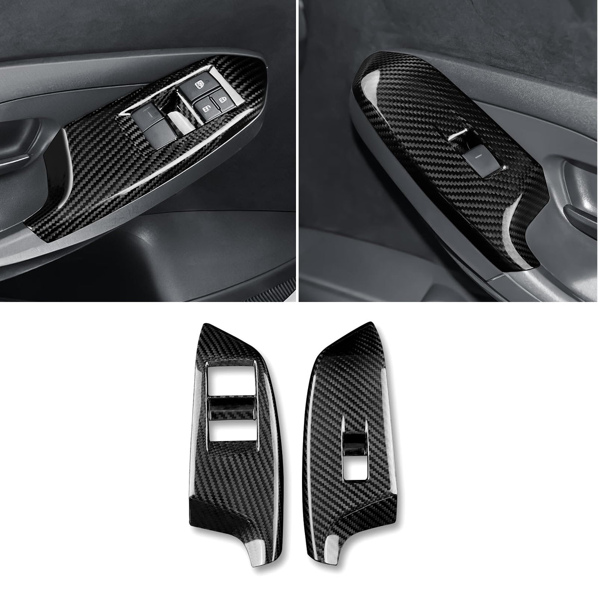AIRSPEED Hard Carbon Fiber Window Switch Control Panel Cover for 2025-2026 Toyota GR Yaris (2-Piece) - product view