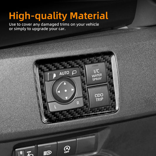 AIRSPEED Hard Carbon Fiber Mirror Switch Frame Cover for 2025-2026 Toyota GR Yaris - detail view