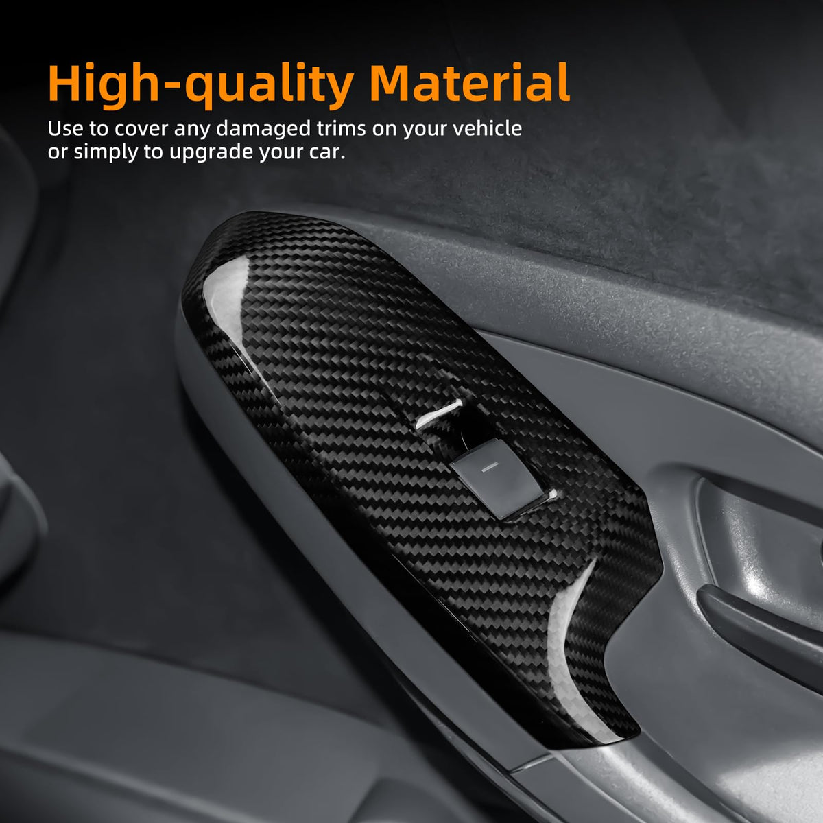 AIRSPEED Hard Carbon Fiber Window Switch Control Panel Cover for 2025-2026 Toyota GR Yaris (2-Piece) - detail view 3
