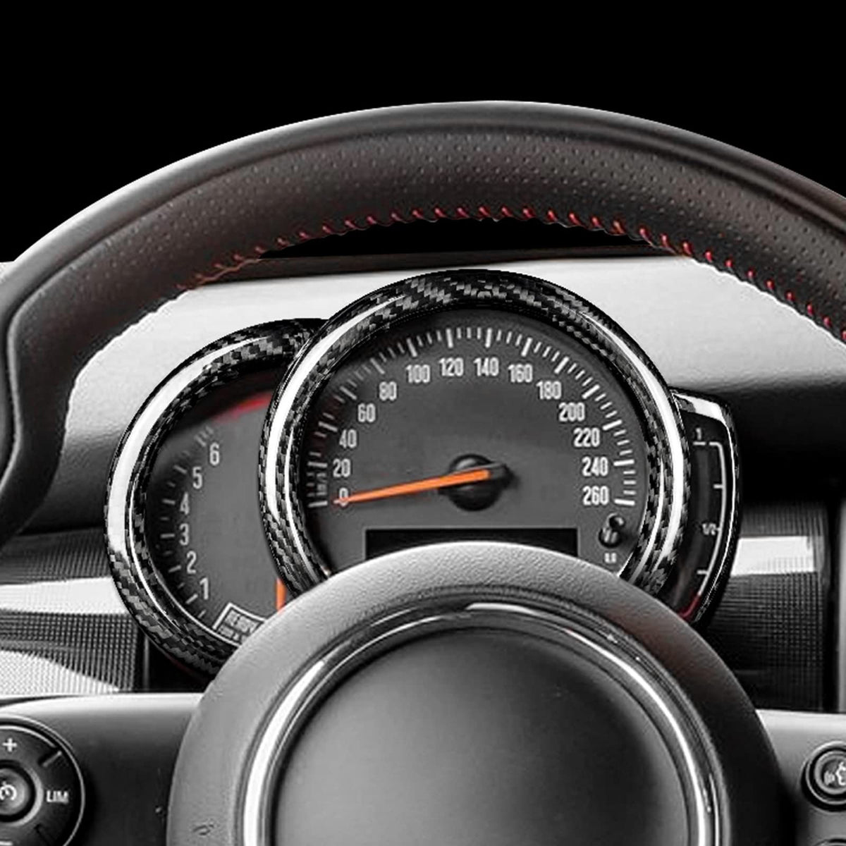 AIRSPEED Carbon Fiber Center Gauge Cluster Frame Sticker for MINI Cooper Clubman F54, F55, F56, F57, F60 & Countryman - detail view 6