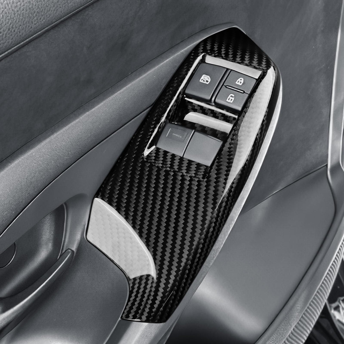 AIRSPEED Hard Carbon Fiber Window Switch Control Panel Cover for 2025-2026 Toyota GR Yaris (2-Piece) - detail view 8